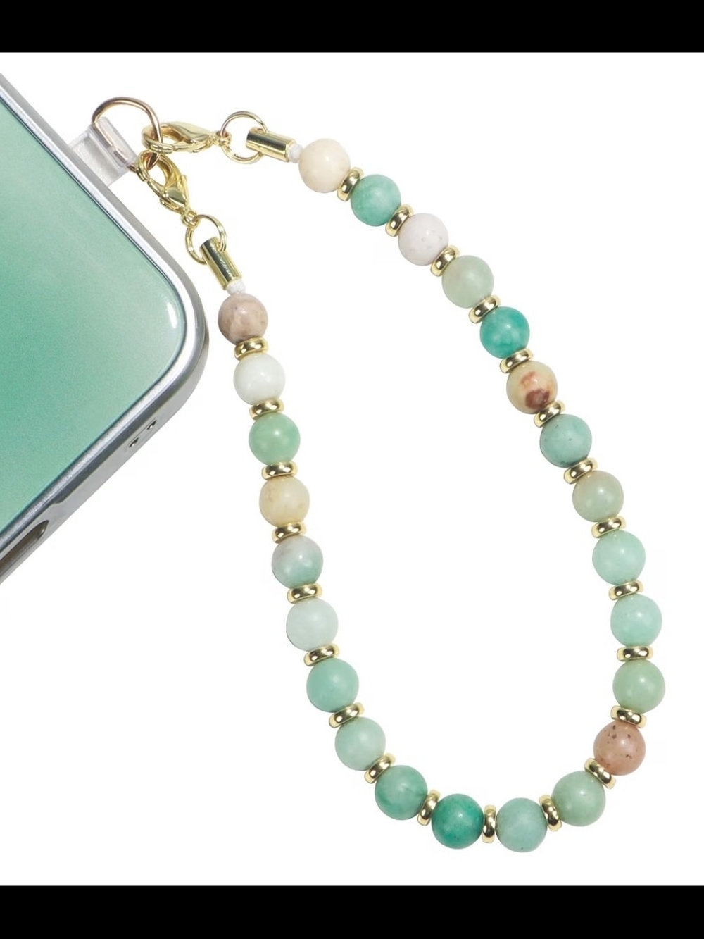 Natural Stone Phone Charm - Crystal Phone Beaded Wrist Strap Phone Hand Holder